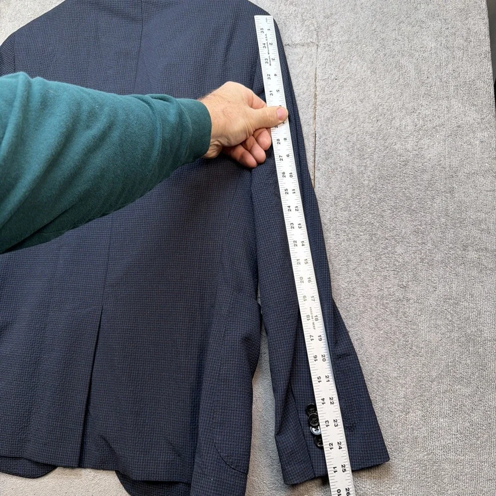 Banana Republic 38R Blazer Blue Check Wool Blend CR+ Performance‎
